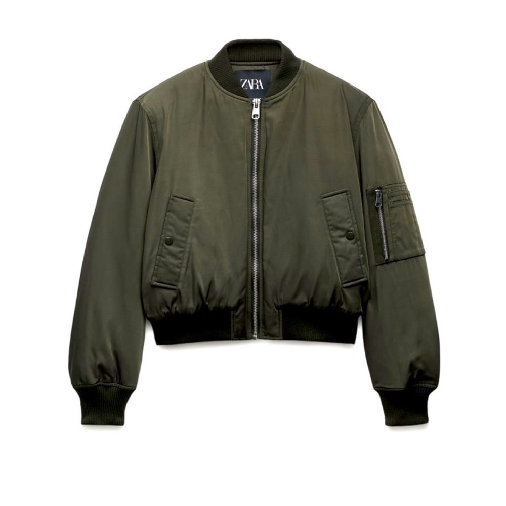 Green Zara bomber Jacket